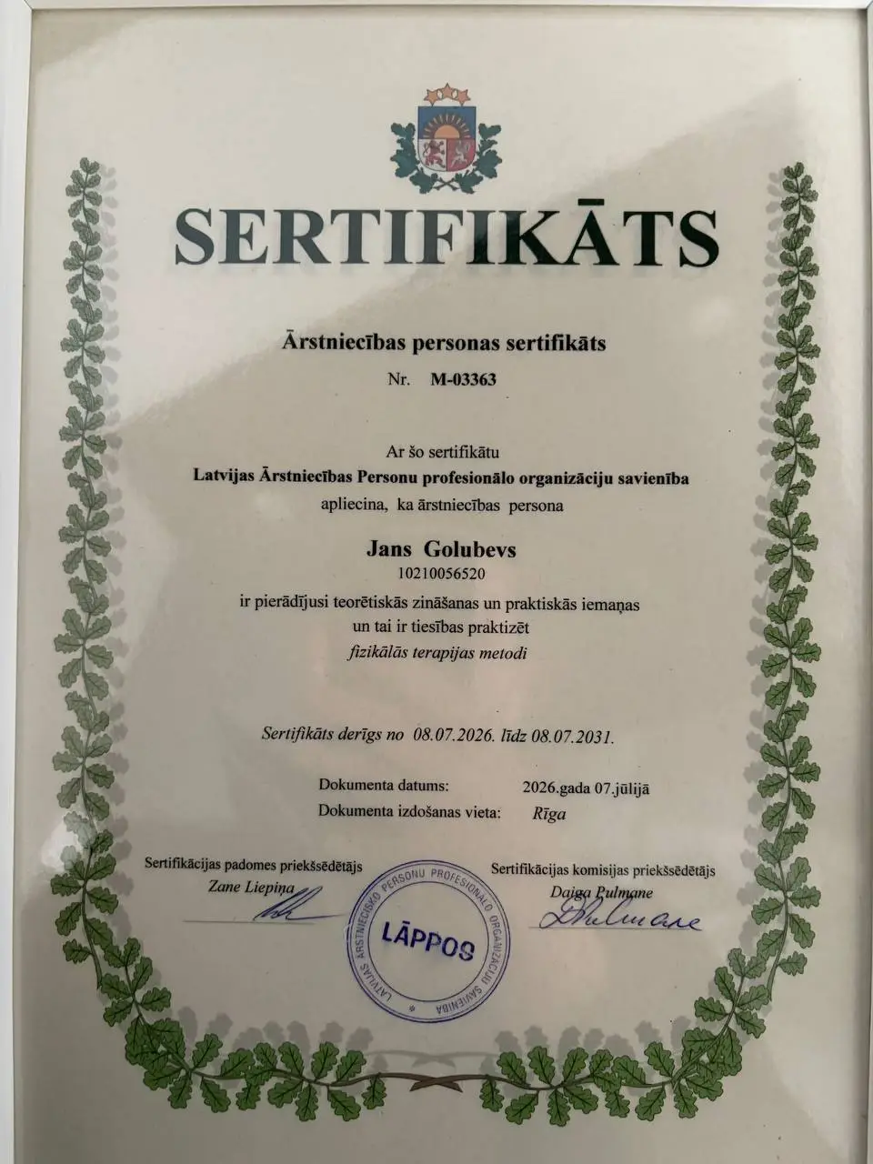 Sertifikāti un kvalifikācija 1