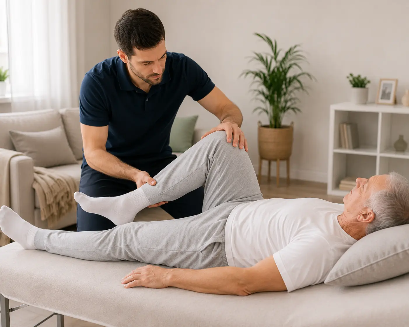 A physiotherapist comes to you — home visit